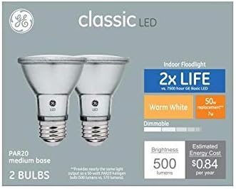 Ge Classic 2-Pack 50 W echivalent Dimmable Par20 becuri de iluminat cu LED-uri