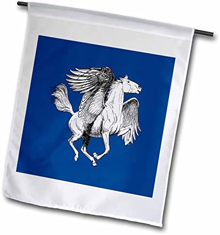 3Drose Pegasus Whing White Horse Line desenând stil vintage - steaguri