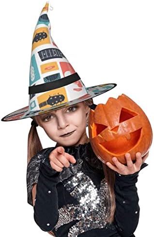 Unisex Witch Hat Decor Chitara-Cantareata-Muzica-Hipster Halloween Foto Prop Petrecere Mascarada Cosplay Costum Costum De Vrăjitoare