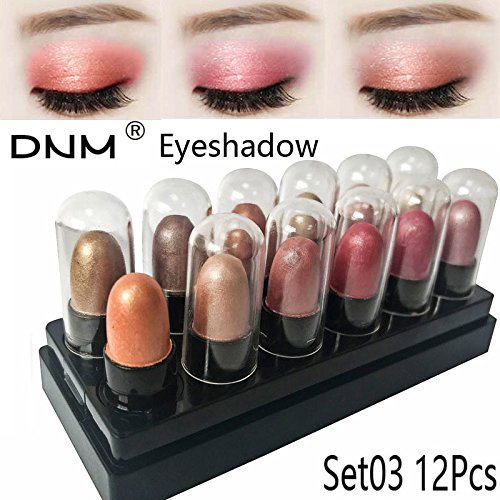 ZITIANY 12 culoare sclipici Eyeshadow Stick Set impermeabil de lungă durată mare pigmentat Shimmer colorat fard de ochi Creion