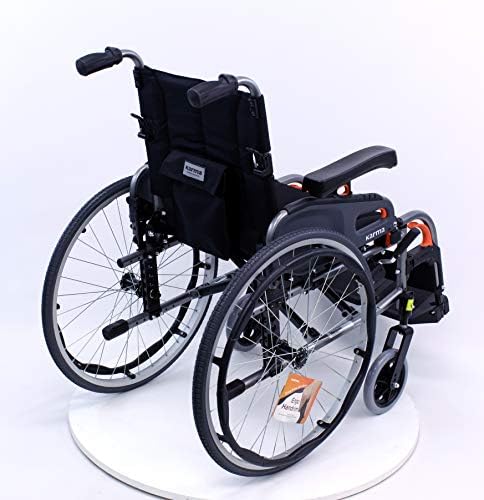 Karman Healthcare scaun cu rotile reglabil Ultra ușor, negru diamant, 18 L x 18 D