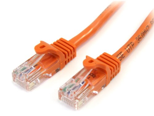 Cablu de plasture CAT5E cu conectori RJ45 fără blocaj - 75 ft, portocaliu