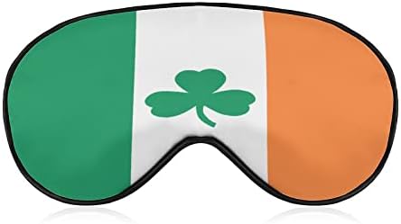 SHAMROCK CLOVER IRLANDA FLAG Masca de somn cu curea reglabilă cu curea moale, o ochi moale