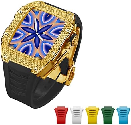 Carcasă avansată din fibră de carbon Dyizu+6pcs Band Titan Kit pentru Apple Watch 7 45mm Diamond Diamond pentru Iwatch Series