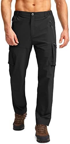 Pantaloni de marfă de drumeție pentru bărbați Pudolla Outdoo Pantaloni de lucru pentru bărbați UPF50+ cu buzunare cu fermoar