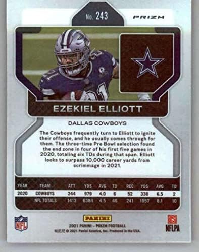 2021 Panini Prizm Prizm Red Ice 243 Ezekiel Elliott Dallas Cowboys NFL Carte de tranzacționare a fotbalului NFL