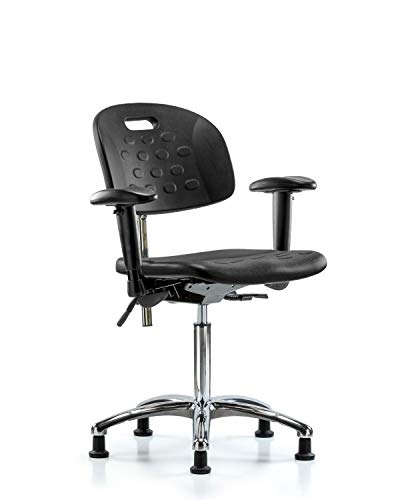 LabTech scaune LT40749 clasa 10 Clean Room mâner poliuretan Mediu banc scaun crom bază, înclinare, brațe, alunecări