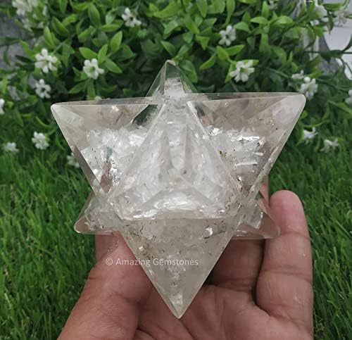1 buc de cuarț limpede cuarț mare orgone Merkaba Star pentru Reiki Meditație de vindecare și grilă de cristal