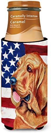 Caroline's Treasures LH9016MUK SUA American Steag cu Bloodhound Ultra Hugger pentru conserve subțiri, poate răcire cu mânecă
