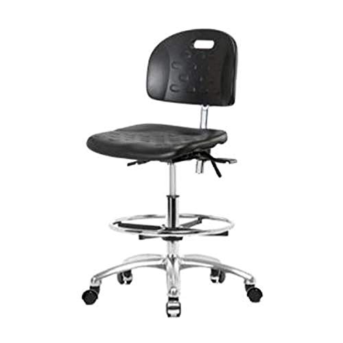 Thomas ECOM CLR-HPMBCH-CR-T1-A0-NF-RG Industrial Clean Room poliuretan scaun de înălțime medie pe bancă cu bază cromată, cu