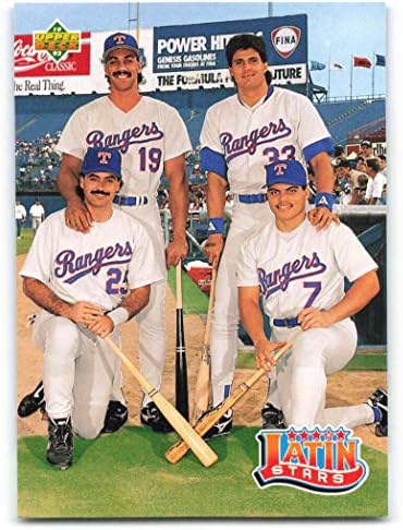 1993 Upper Deck 52 Juan Gonzalez/Jose Canseco/Rafael Palmeiro/Ivan Rodriguez Latin Stars NM-MT Rangers Baseball