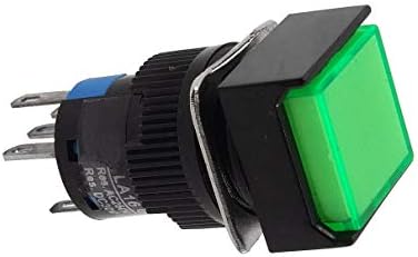 Aexit DC 24V switch-uri verde Neon lumina pătrat momentan AC 3a / 250V comutator buton comutator buton