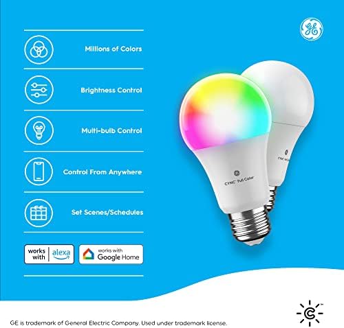 Ge Cync Smart LED Becuri, Culoare Schimbarea lumini, Bluetooth și Wi-Fi lumini, compatibil & Ge Cync Smart LED Becuri, culoare