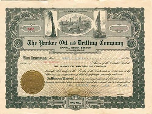 Yankee Oil and Drilling Co. - Certificat De Stoc