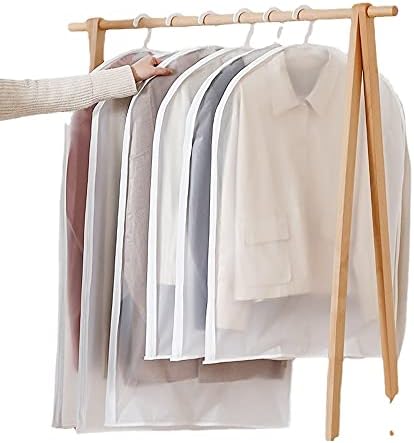 Saci de îmbrăcăminte Clear Zip lateral costum sac pentru costum, haina, rochie haine acoperi depozitare, Set de 5