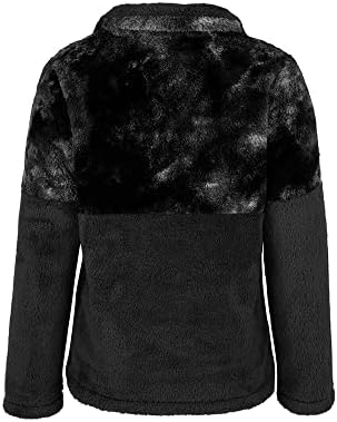 Femei lână haina Topuri Doamnelor Fleece împletit Mâneci lungi Vrac Casual pulover fermoar up rever pulover tricoul