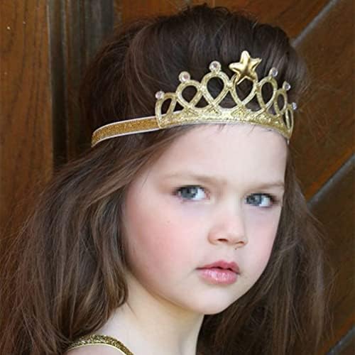 Abaodam Baby Girl Accesorii de păr ziua de naștere Kid Hat Headband copii Sclipici Tiara aur Hair Band frizură Accesorii de