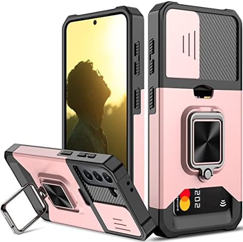 Nvollnoe pentru Samsung S22 caz cu camera de alunecare capacul Heavy Duty Protector Galaxy S22 caz cu suport pentru Card magnetic