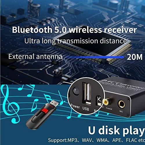 MOOKEENONE 1 Set DAC audio decodor Adaptor receptor Amp U-Disk Player cu Bluetooth 5.0