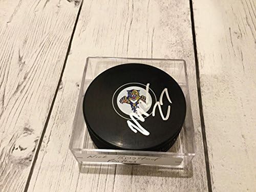 Florida Panthers Nick Bjugstad a semnat pucul de hochei cu autograf NHL a-pucuri NHL cu autograf