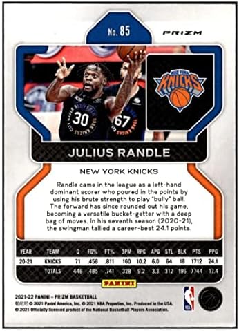 Julius Randle 2021-22 Panini Prizm Prizm Prizms Silver Wave 85 nm+ -MT+ NBA Basketball Knicks