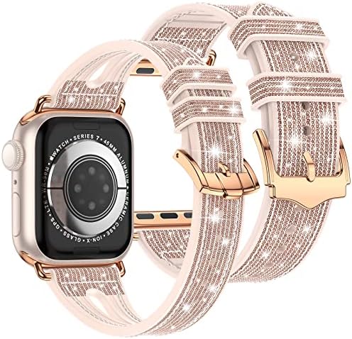 Repluto Bling Band și carcasă de 40 mm pentru Apple Watch, silicon cu bandă de mână drăguță curea de înlocuire pentru seria