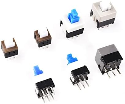 Gooffy Micro Switch 40pcs 5.8 * 5.8 7 * 7 8 * 8 8,5 * 8,5 mm Blocarea automată și non -blocare Pustare tactilă micro comutator