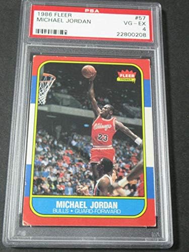 1986 Fleer Michael Jordan 57 Chicago Bulls PSA 4 Rookie Card Basketball RC - Basketball Slabbed Rookie Cards