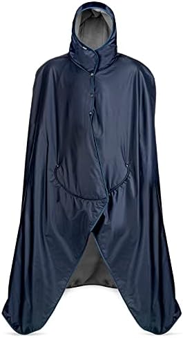 Mambe mare vreme extremă pătură cu glugă bleumarin și cărbune- impermeabil și rezistent la vânt cu sac de lucruri Premium