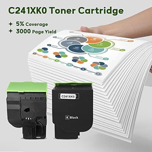 C241xk0 Negru cartuș de Toner Extra mare randament 6500 randament Negru Compatibil cu lexmark C241xk0 cartuș de Toner compatibil