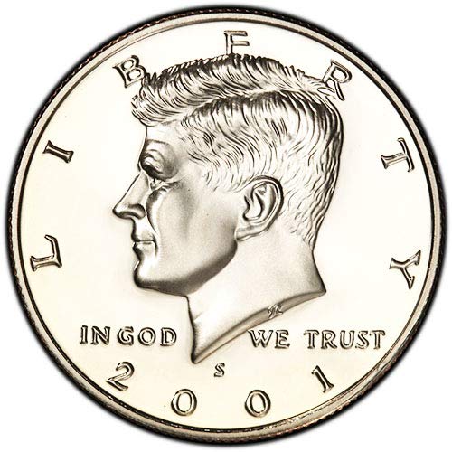 2001 S argintiu dovadă de argint Kennedy alegere de jumătate de dolari