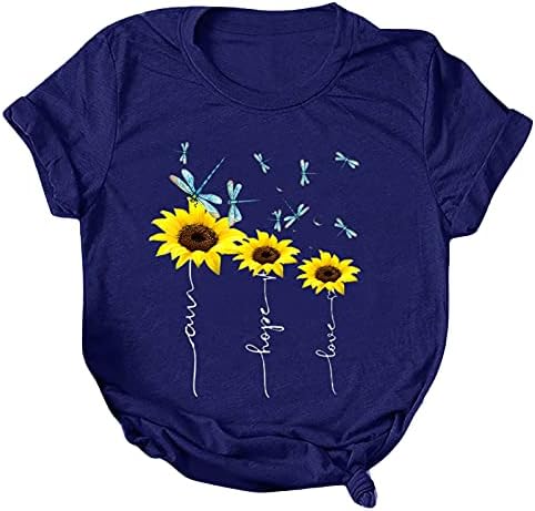 tricouri iCJJL pentru femei topuri de vară pentru femei tricou vrac rezervoare Casual dimensiune mare floarea-soarelui Dragonfly