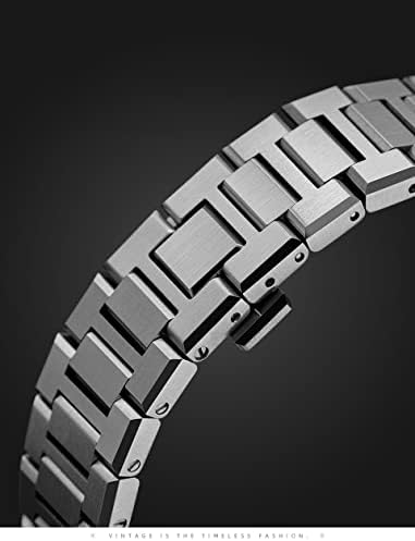 CNHKAU Ultimul oțel inoxidabil pentru Apple Watch Band 7 44mm 45mm Noble Metal pentru Iwatch Series 7 6 SE 5 41mm Kit de modificare