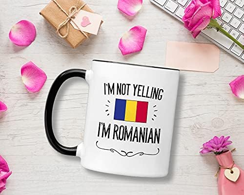 Cadouri Casitika România. Nu strig sunt cana de cafea ceramică de 11 oz română. Ideea prezentă pentru bărbații / femeile mândre