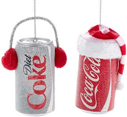 Kurt S. Adler Coke de plastic roșu/alb/Diet Coke Christmas 2 Ornamente asortate 1-9/16 in. L x 1-9/16 in.