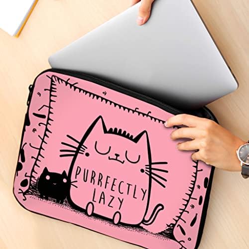 Mânecă cu 2 fețe pentru tipărire pe 2 fețe pro 16 manșon - mânecă de laptop pentru pisici leneș - mânecă de carte pentru pisici