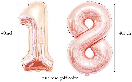 Decorațiuni de 12 ani pentru petreceri de petrecere a aurului de trandafir pentru fete-confetti baloane din latex, folie Mylar