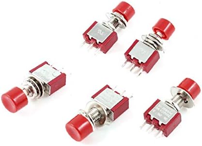 X-Dree 5pcs Oprit/On/Off SPDT Panou Mount Push BuTton Switch AC 250V 2A 120V 5A (5PC-uri OFF/ON/OFF SPDT Pulsante per Montaggio
