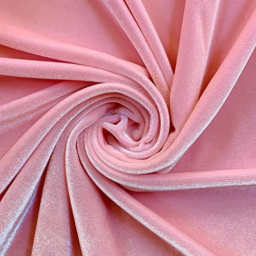 Țesătură de catifea elastică din poliester spandex roz deschis prințesă pentru arcuri, noduri superioare, împachetări pentru