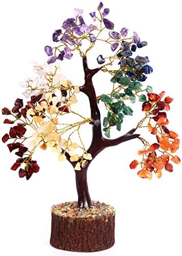 Paruhas 7 Chakra Healing Crystal Money Tree Feng shui Ornament Crytal Figurină cu felie de agate Base geode pentru bogăție