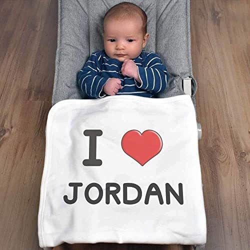 Azeeeda 'I Love Jordan' Cotton Baby Planket/Shawl