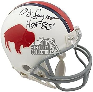 OJ Simpson Hof autograf Buffalo Bills mini cască de fotbal-JSA COA-mini căști NFL autografate
