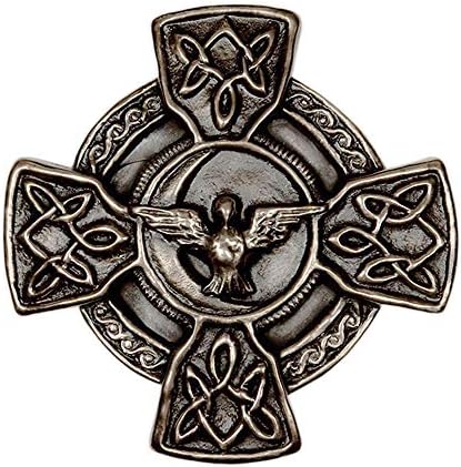 Placă irlandeză de gâscă sălbatică porumbel al păcii și rugăciune Irlandeză Cruce de perete Celtic rășină acoperită cu bronz