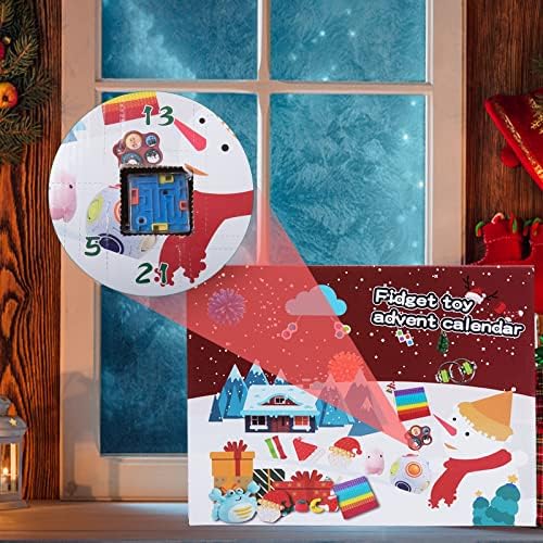 LENORAD Fidget calendar de Advent 2022 jucării de Crăciun-24 de zile surprize pachet de jucării senzoriale numărătoarea inversă
