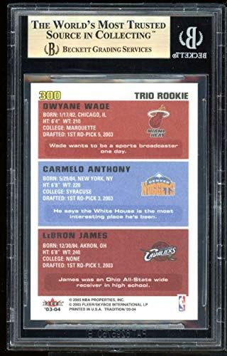 LeBron James Rookie Card 2003-04 Fleer 300 BGS 9.5