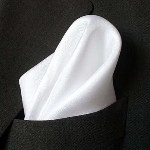 Royal Silk Fine alb mătase buzunar pătrat pentru bărbați Full-Sized 17x17