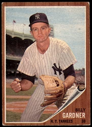 1962 Topps 338 Billy Gardner New York Yankees Yankees bun