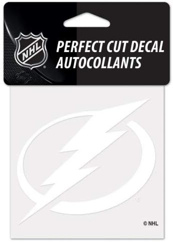 WINCRAFT NHL Tampa Bay Lightning 4x4 Decal alb tăiat Perfect, O mărime, culoarea echipei