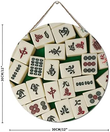 Semn de lemn Mahjong Tiles Wood pentru semne din lemn Semn de masă de perete din lemn Mahjong Decorare rustică pentru fermă