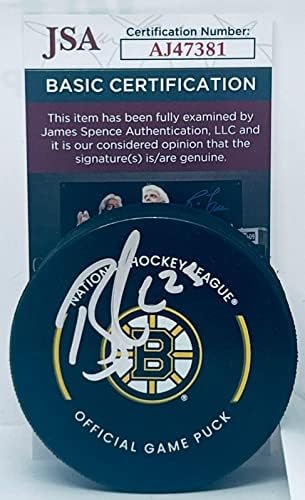 Brandon Carlo a semnat Boston Bruins joc Oficial Puck autografat JSA-autografat NHL pucks